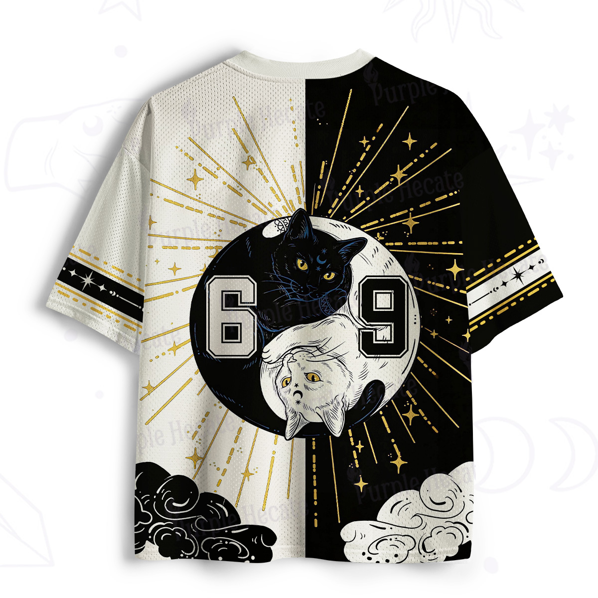 Purplehecate Yin Yang Cats Mesh Jersey