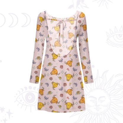 Purplehecate Taurus Spirit Zodiac Beachwear Cover-Up Dress