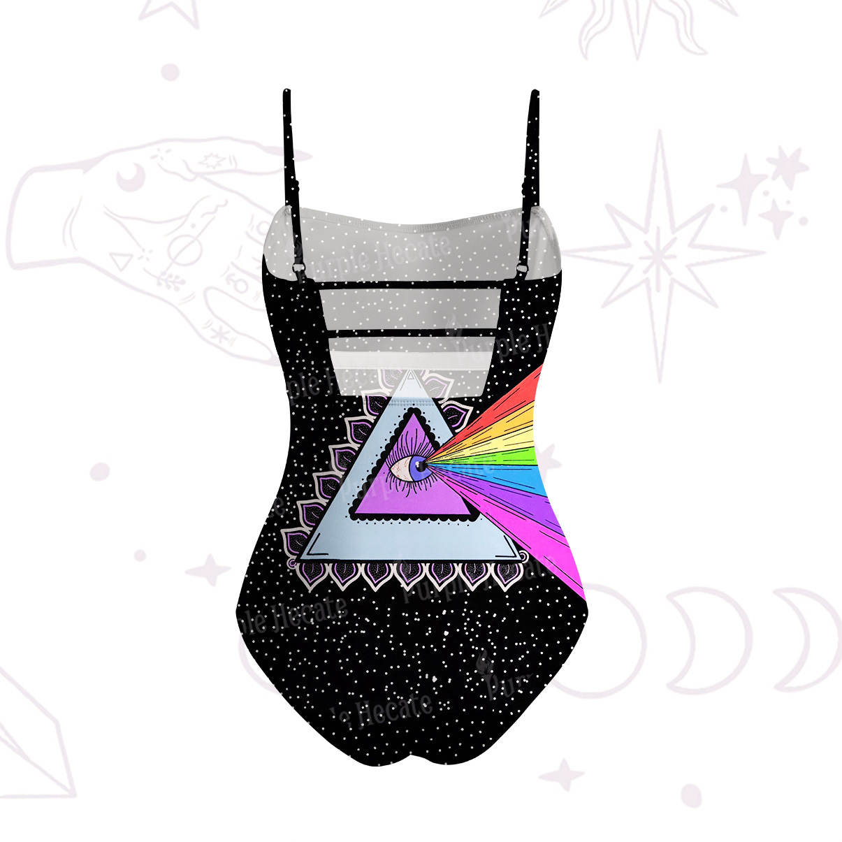 Purplehecate Prism of Rainbow Slim-Strap Swimsuit