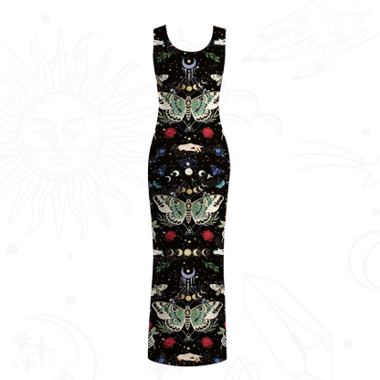 Purplehecate Moonlight Metamorphosis Mesh Maxi Tank Beach Dress