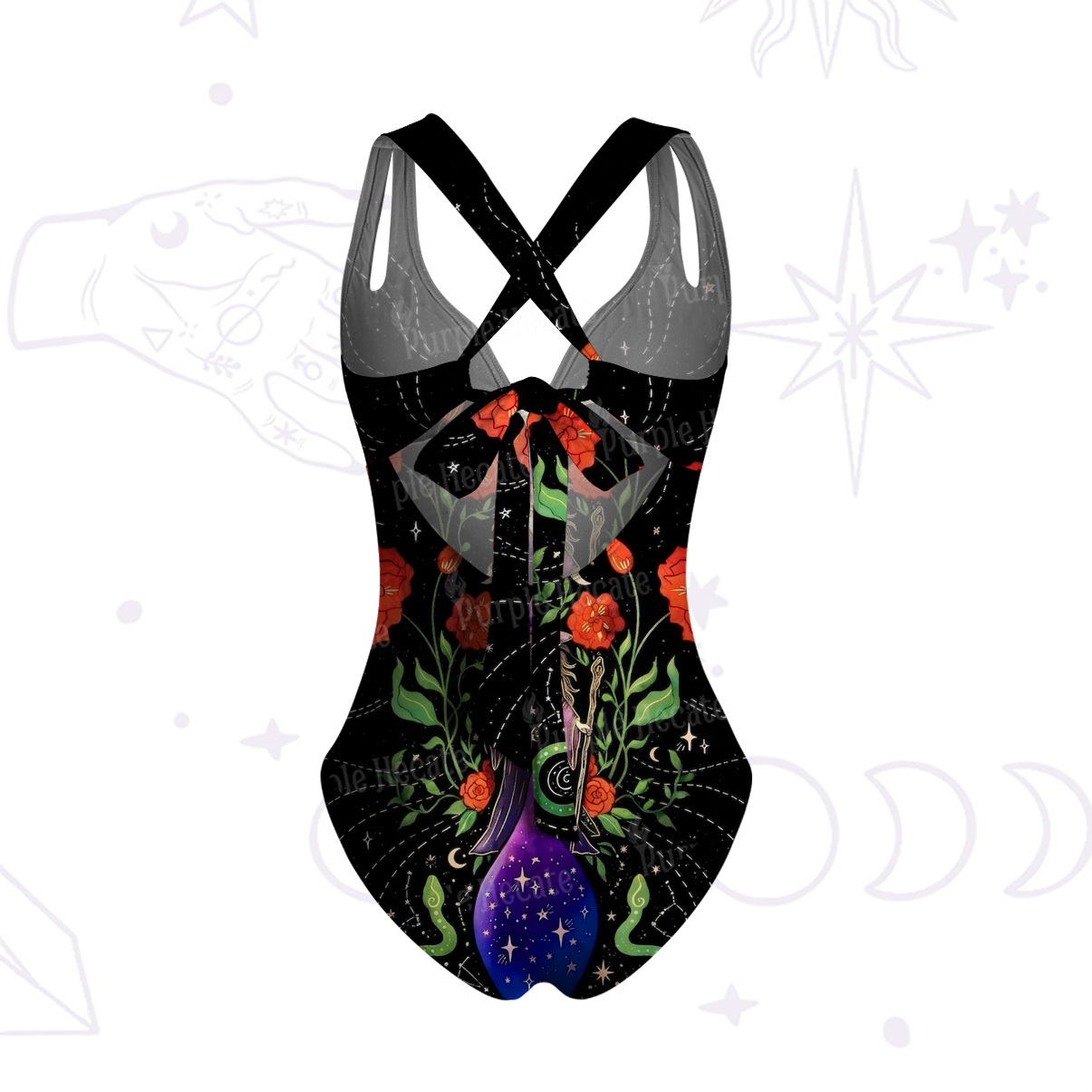 Purplehecate Moon Witch Garden One-Piece Swimsuit