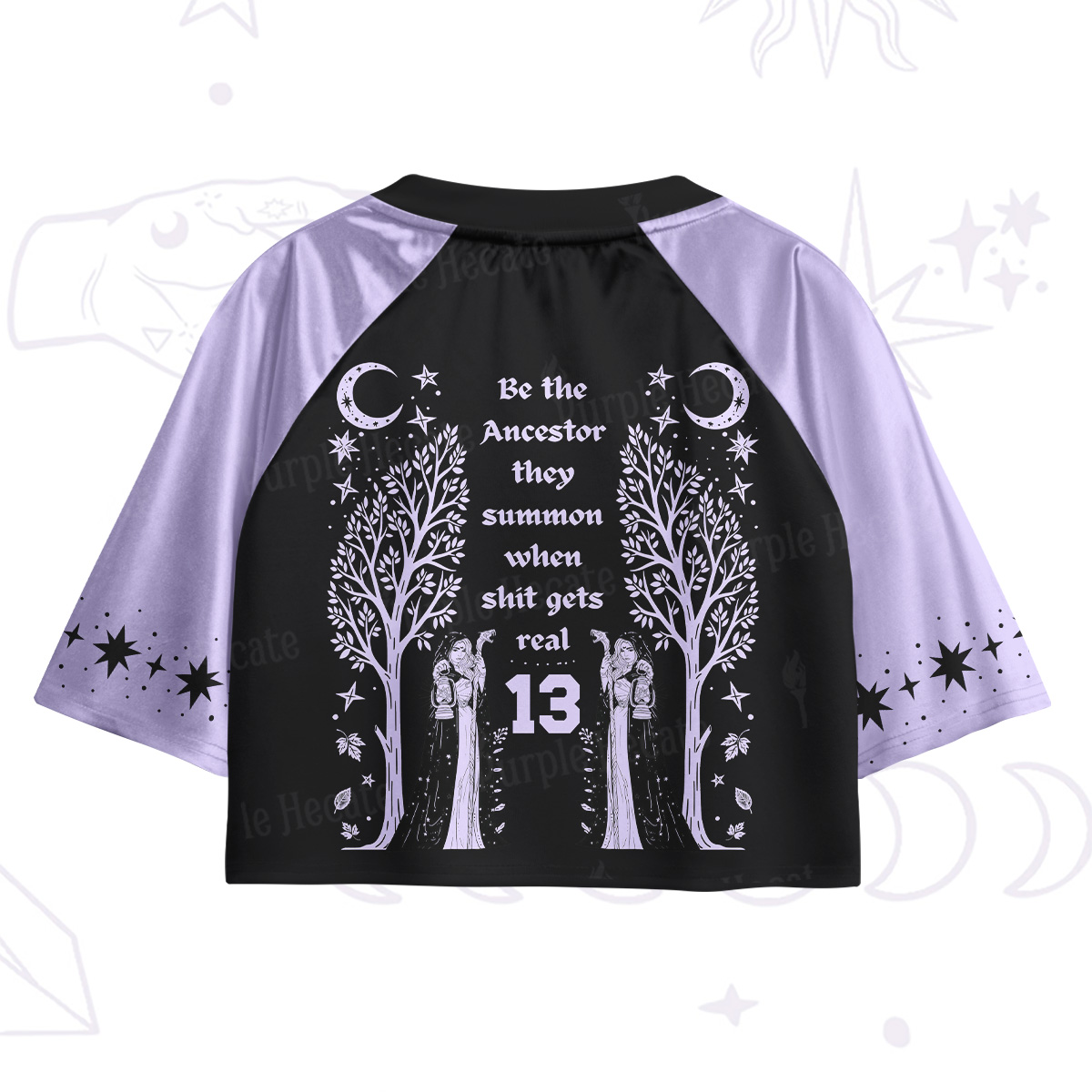 Purplehecate Be The Ancestor They Summon When Shit Gets Real Crop Sports Jersey