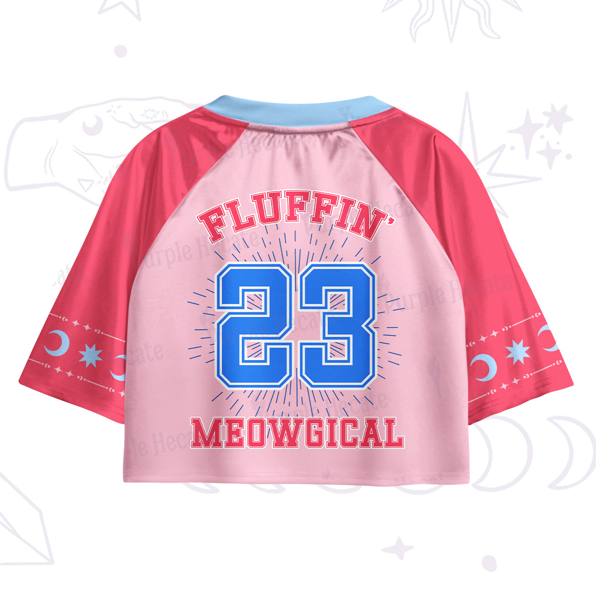 Purplehecate Fluffin Meowgical Crop Jersey Top