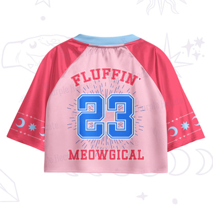 Purplehecate Fluffin Meowgical Crop Jersey Top