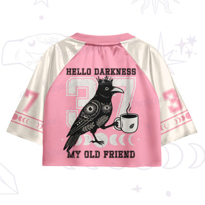 Purplehecate Hello Darkness My Old Friend Crop Jersey Top