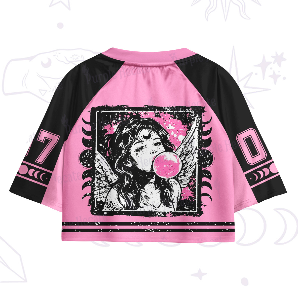 Purplehecate Grunge Angel with Bubblegum Crop Jersey Top