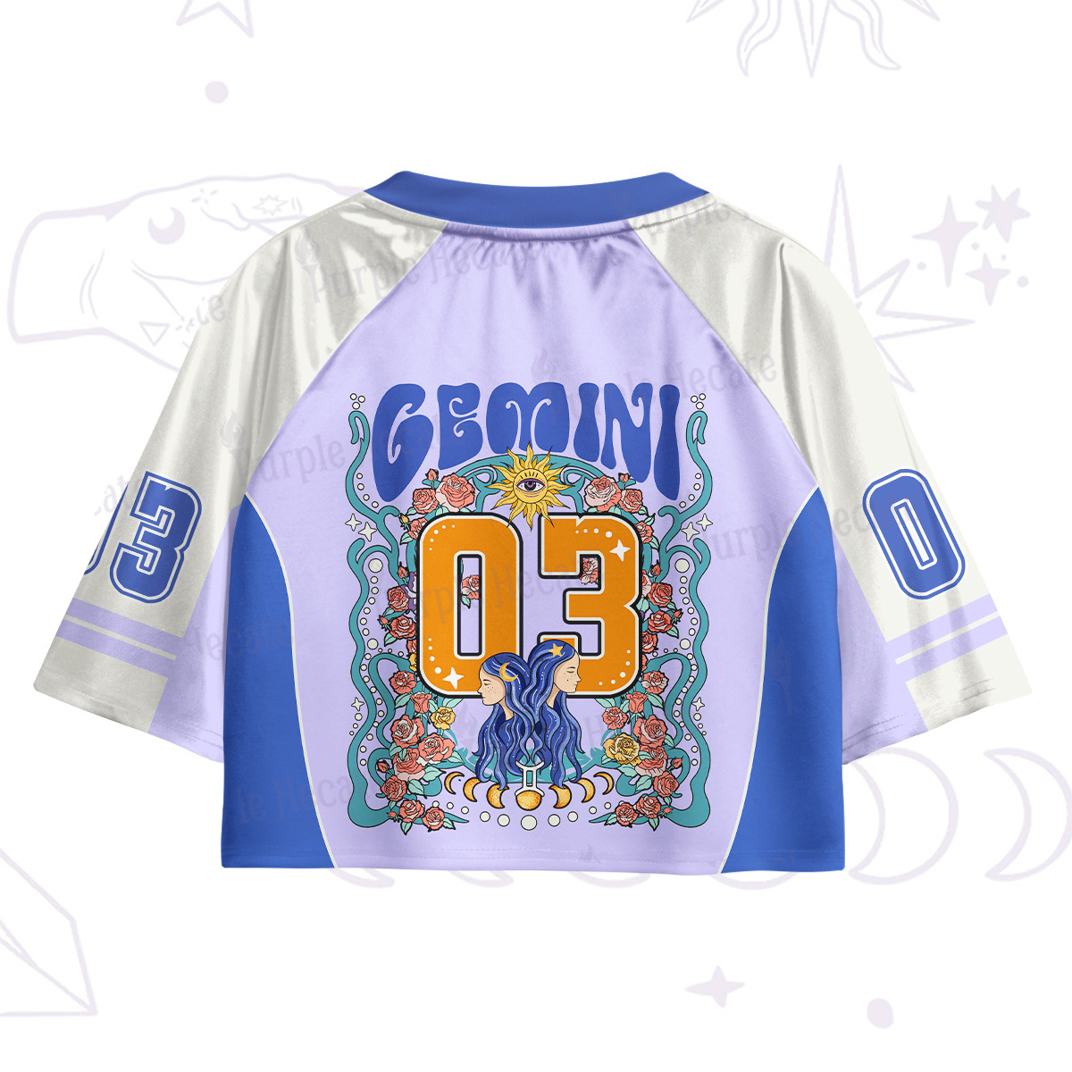 Purplehecate Gemini Spirit Zodiac Crop Jersey Top