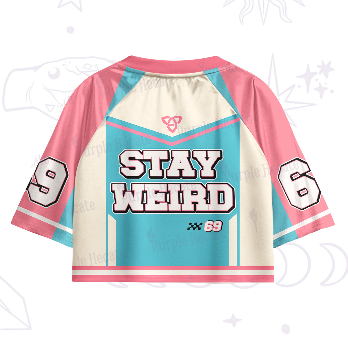 Purplehecate Stay Weird Crop Jersey Top