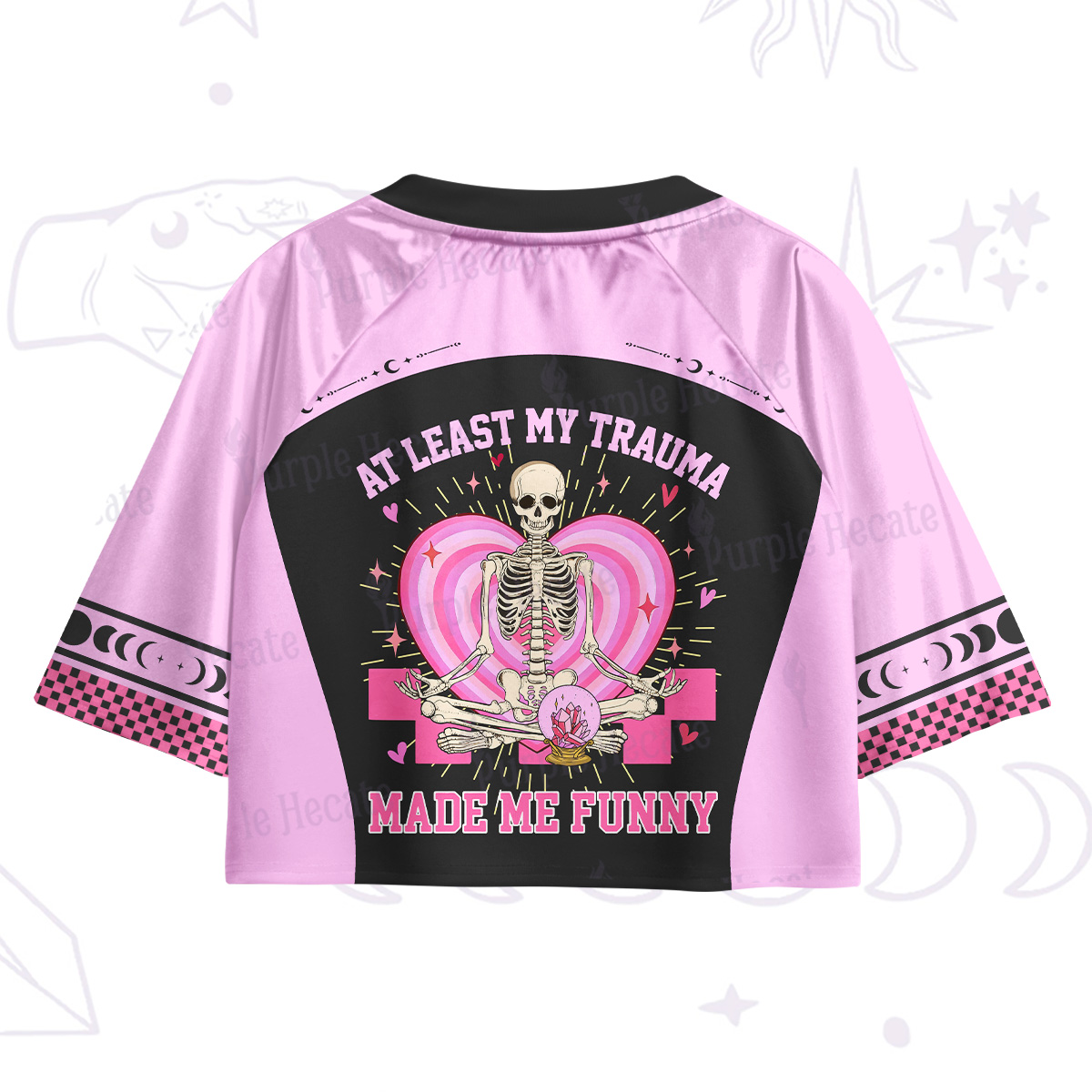 Purplehecate At Least My Trauma Made Me Funny Crop Jersey Top
