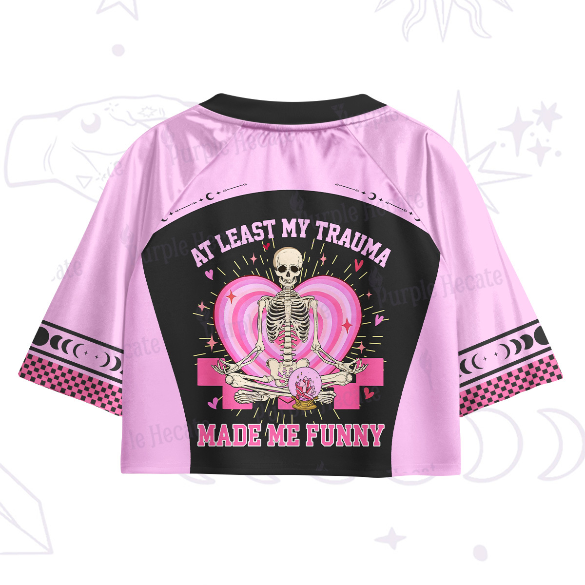 Purplehecate At Least My Trauma Made Me Funny Crop Jersey Top