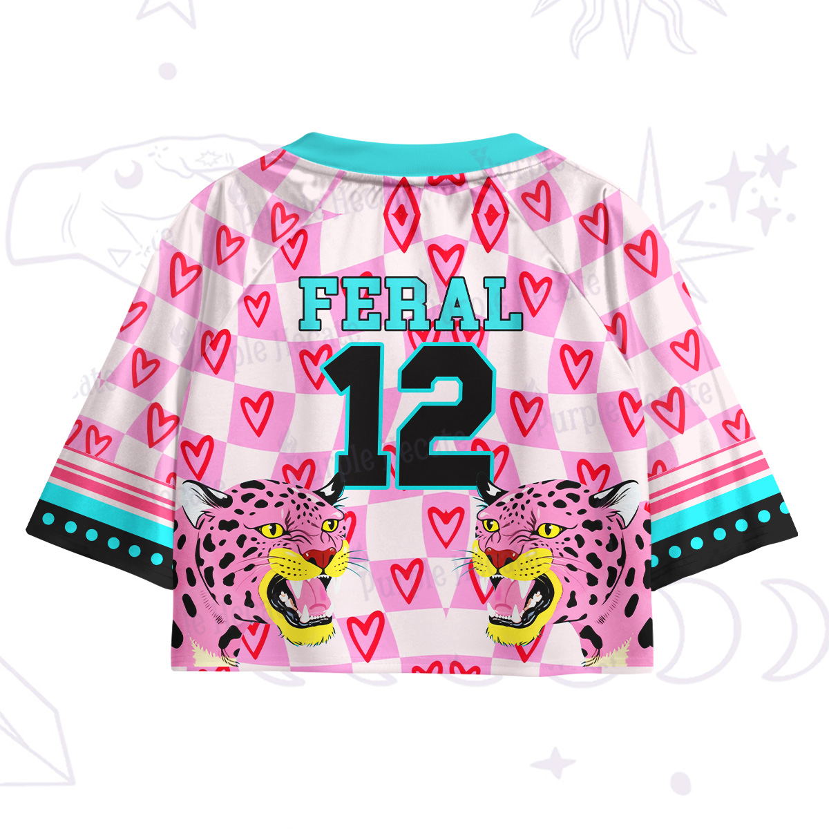 Purplehecate Feral Leopard Crop Jersey Top