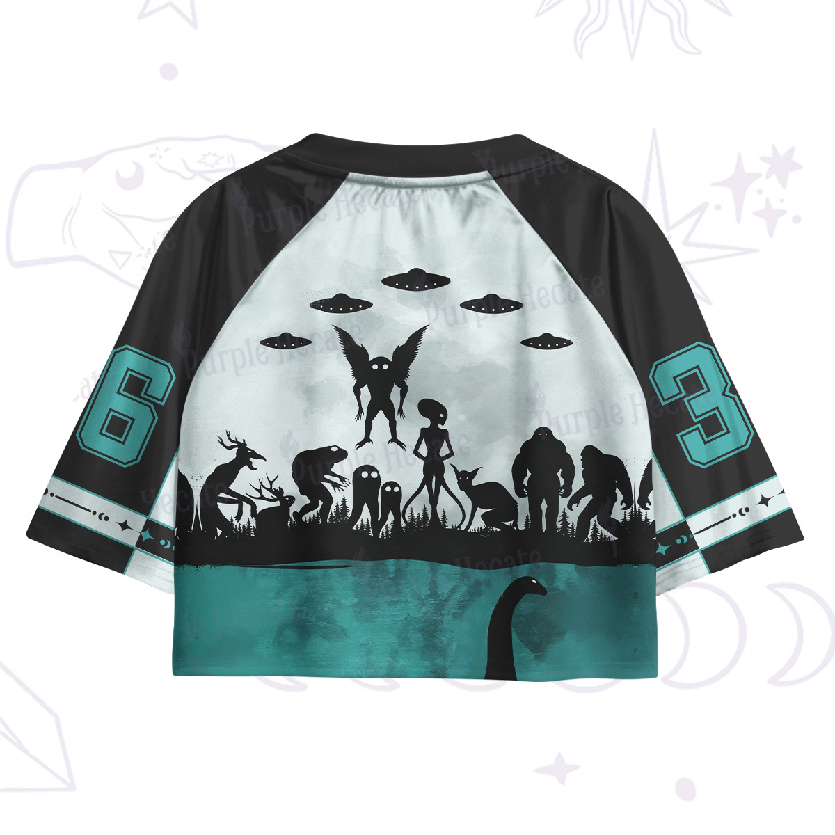Purplehecate Alien Lake Monster Encounter Crop Jersey Top