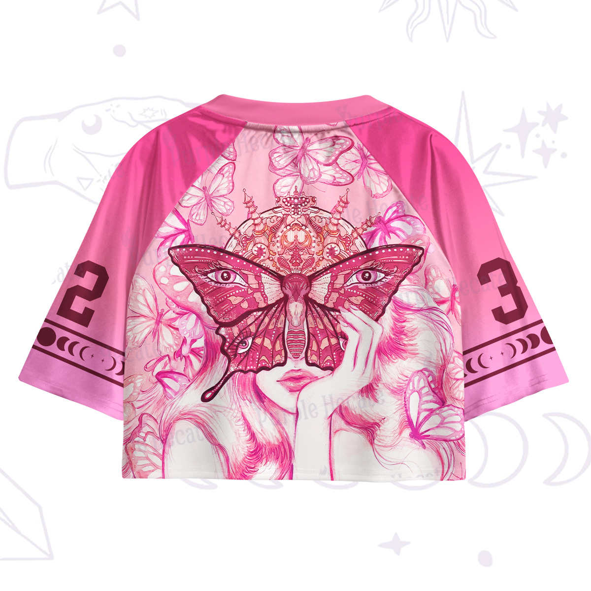 Purplehecate Butterfly Witchy Crop Jersey Top