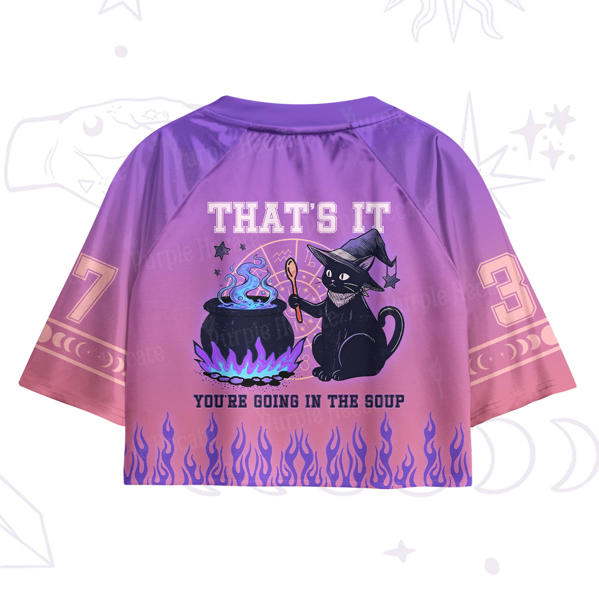 Purplehecate That's It You're Going In The Soup Crop Jersey Top