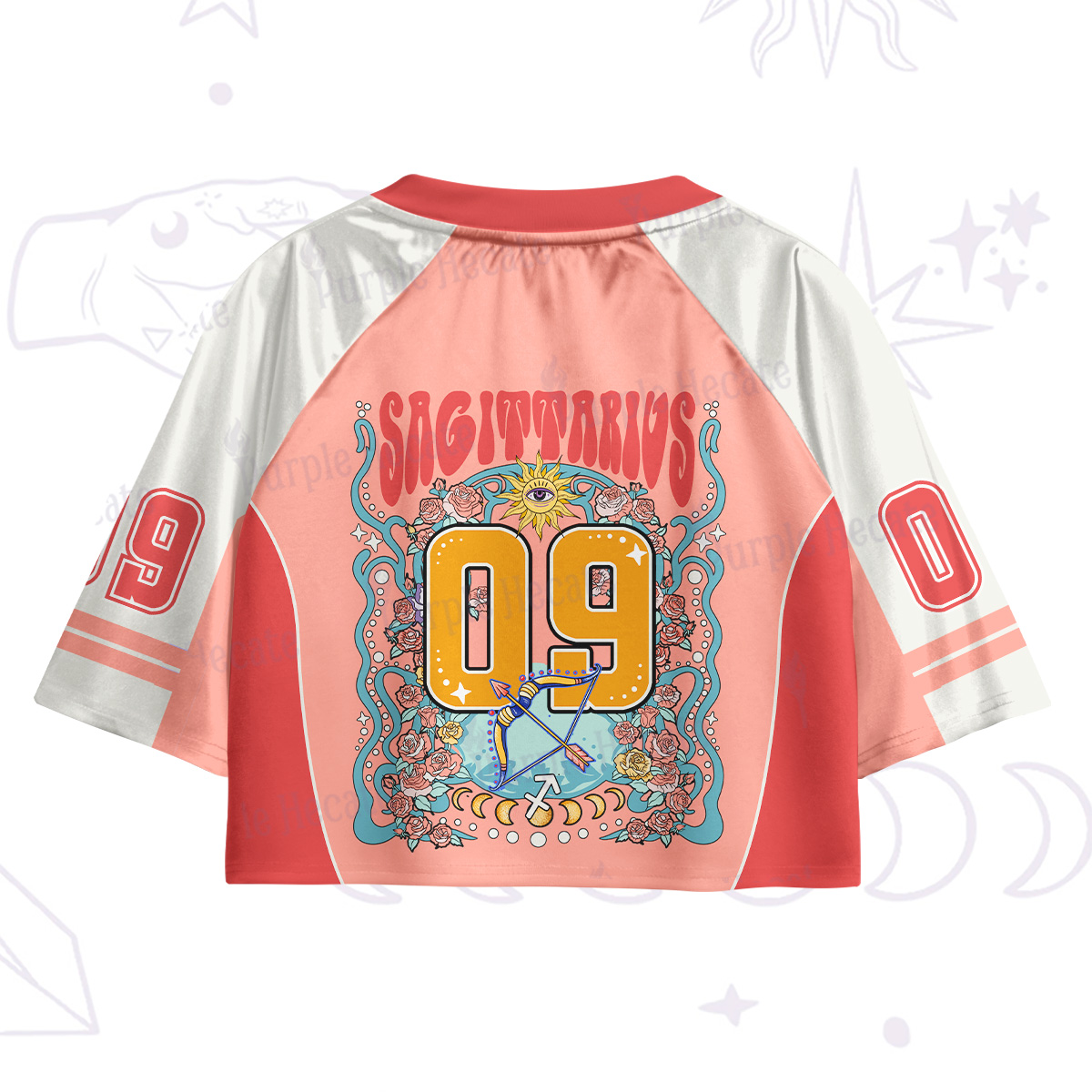 Purplehecate Sagittarius Spirit Zodiac Crop Jersey Top