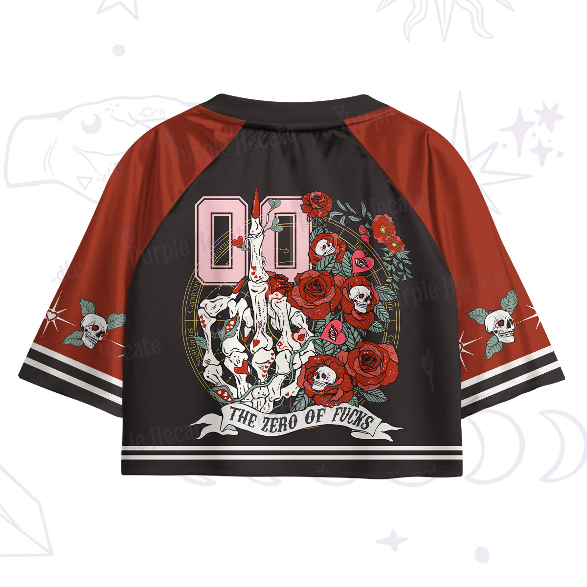 Purplehecate The Zero Of Fucks Crop Jersey Top