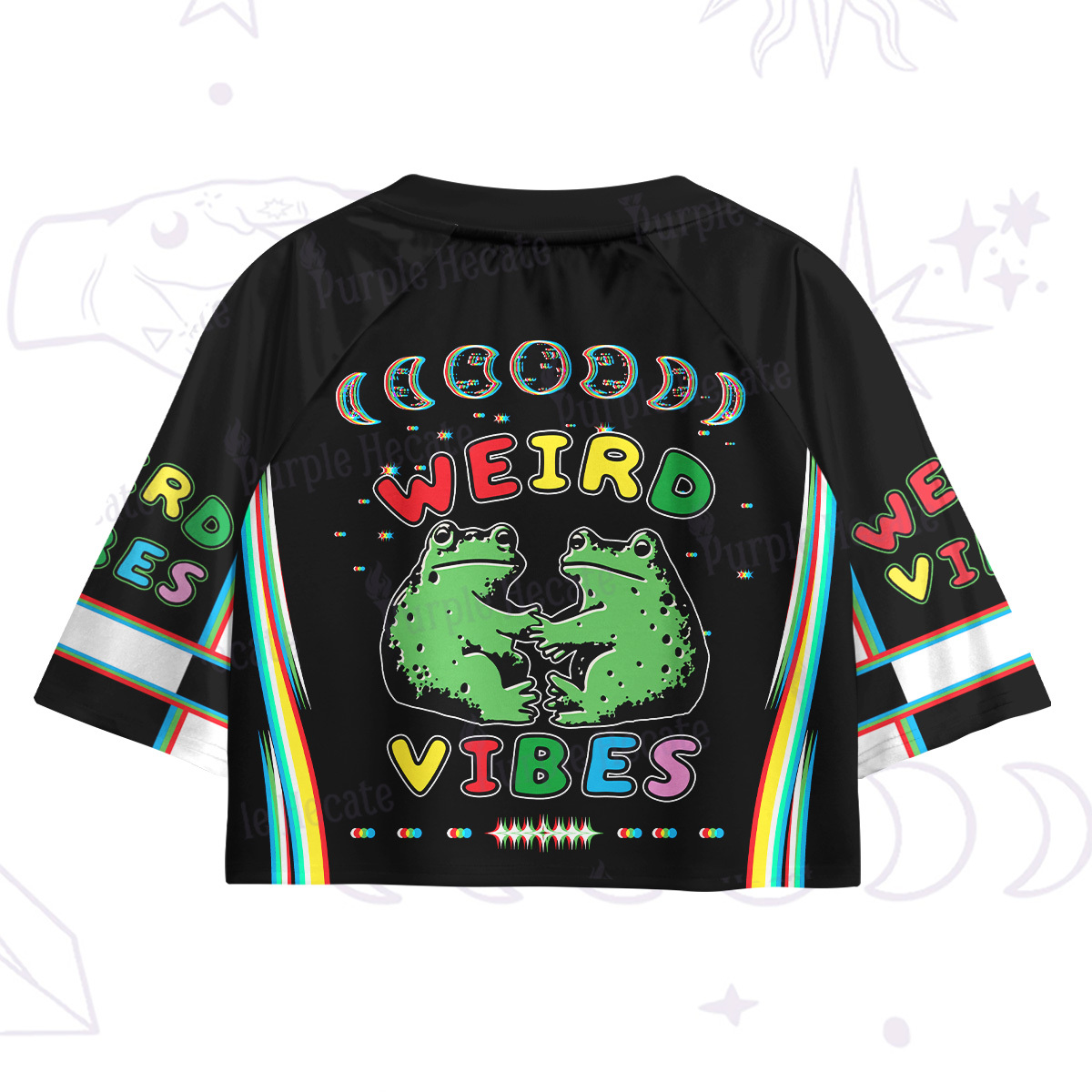 Purplehecate Weird Frog Vibes Crop Jersey Top