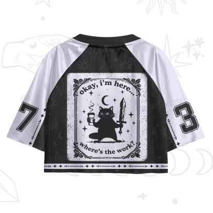 Purplehecate Okay I'm Here Where's The Work Crop Jersey Top