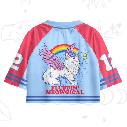 Purplehecate Fluffin Meowgical Crop Jersey Top