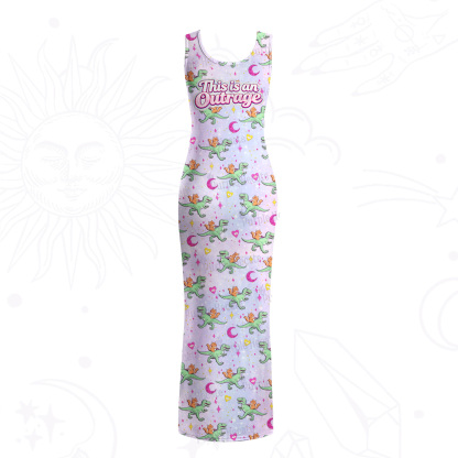 Purplehecate This is an Outrage Mesh Maxi Tank Beach Dress