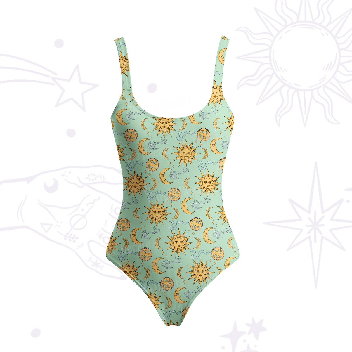 Purplehecate Magic of Sun and Moon Tank One Piece Swimsuit