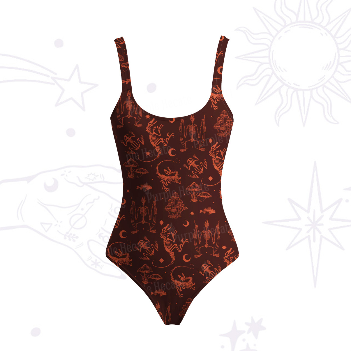 Purplehecate Prehistoric Fantasy Tank One Piece Swimsuit