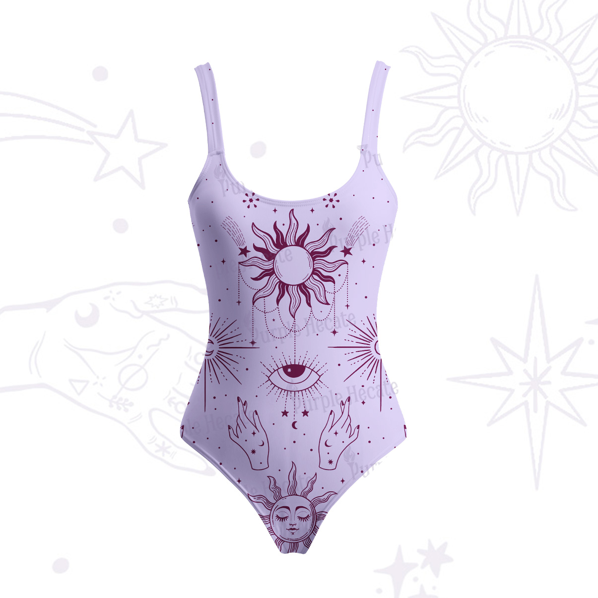 Purplehecate Solar Oracle Tank One Piece Swimsuit