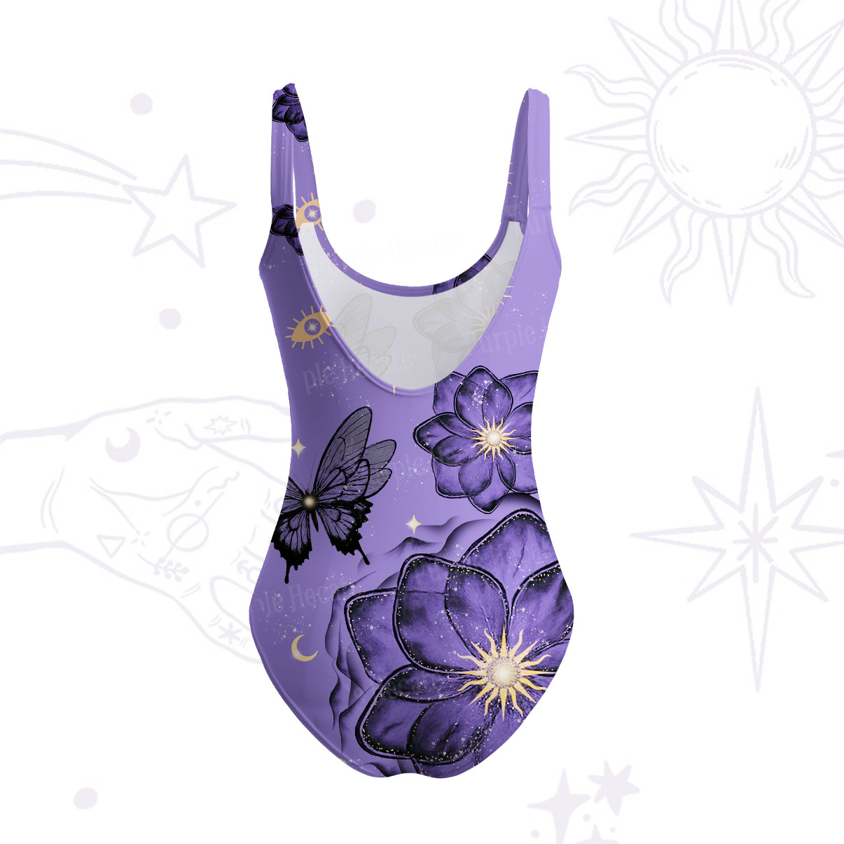 Purplehecate Moonlit Petals and Wings Tank One Piece Swimsuit