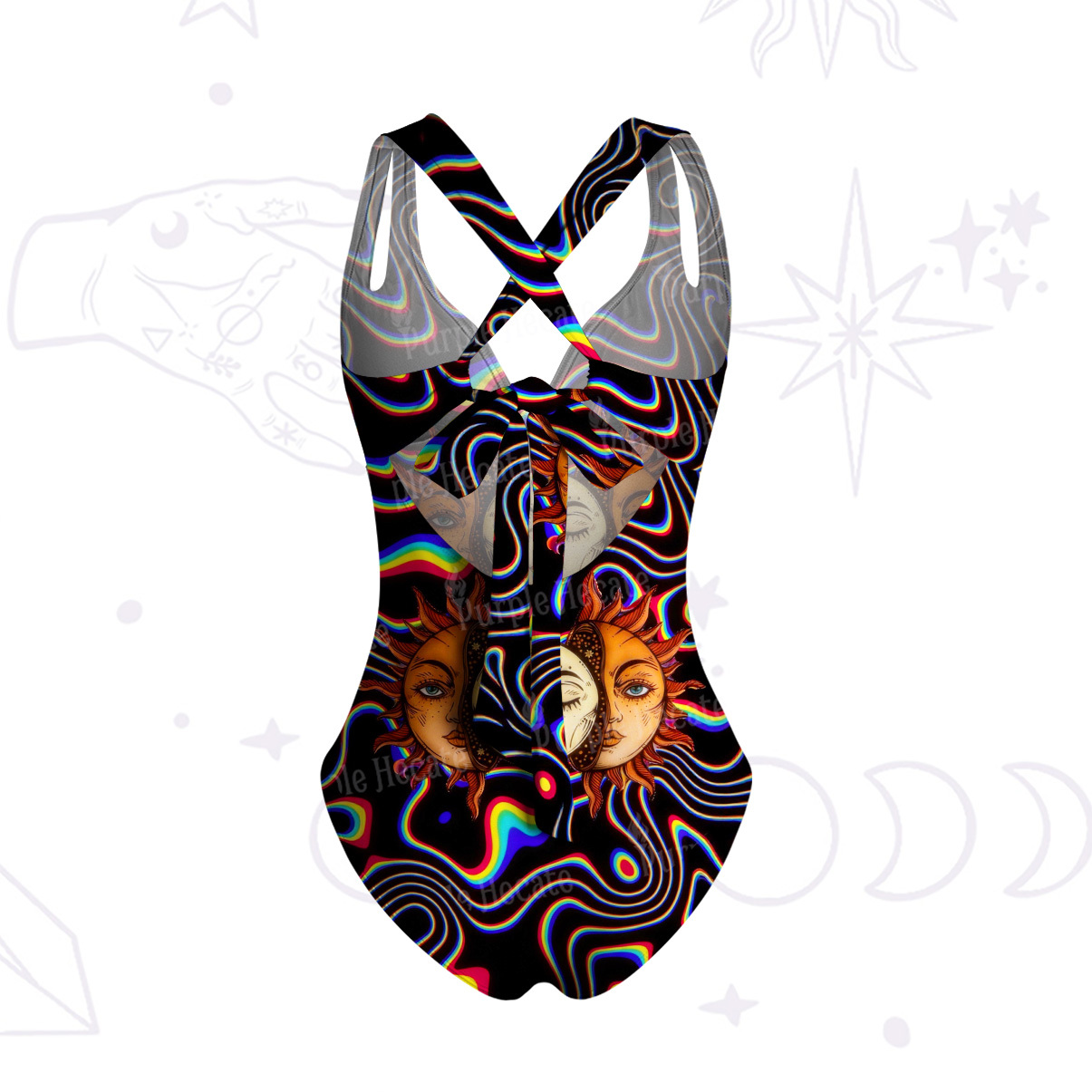 Purplehecate Mystic Sun and Moon One-Piece Swimsuit