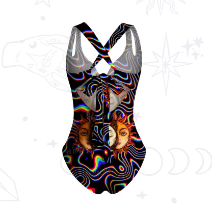 Purplehecate Mystic Sun and Moon One-Piece Swimsuit