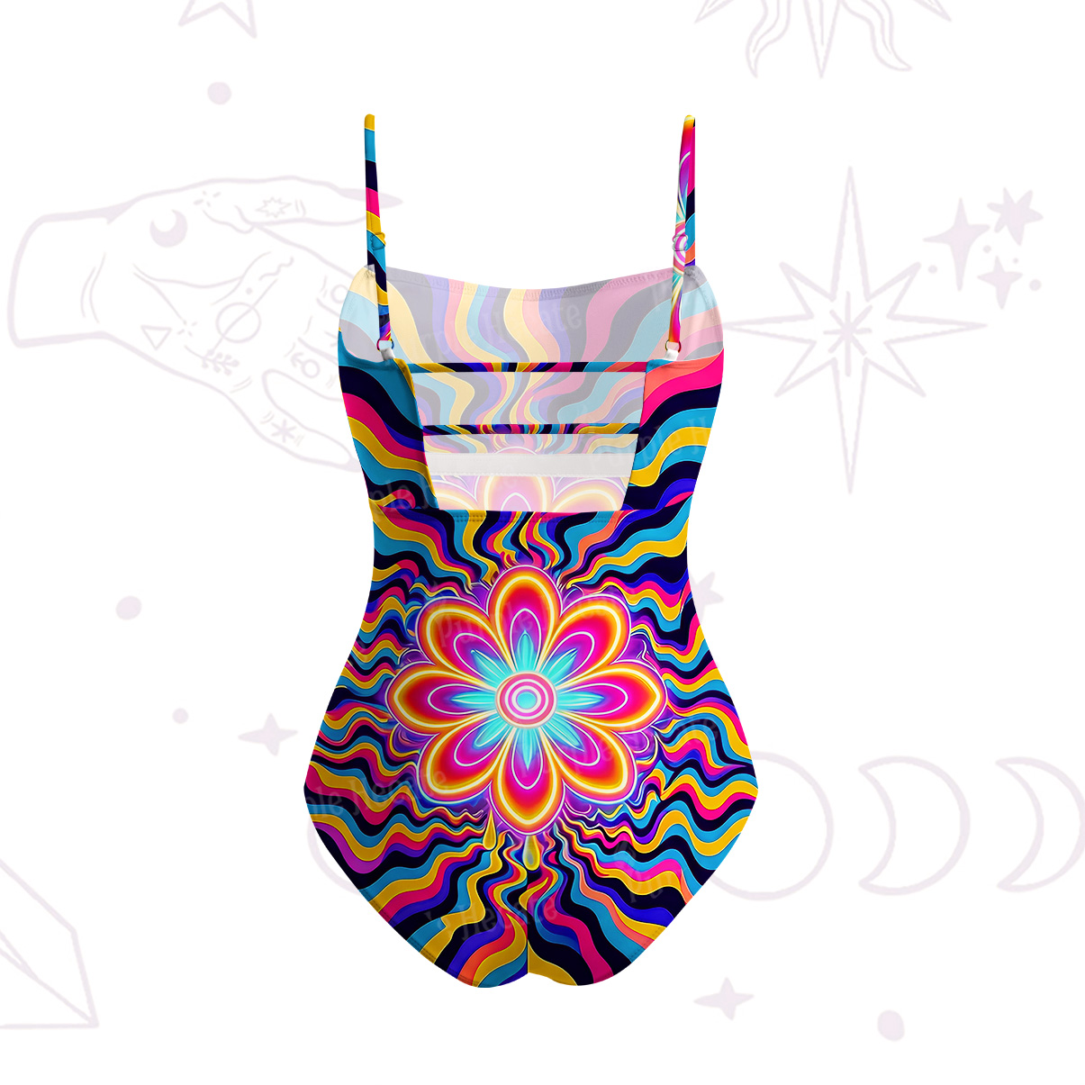 Purplehecate Psychedelic Bloom Slim-Strap Swimsuit