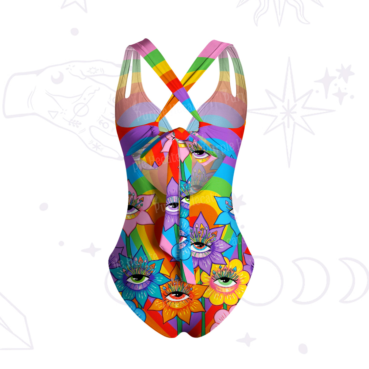 Purplehecate Psychedelic Hippie Blossom One-Piece Swimsuit
