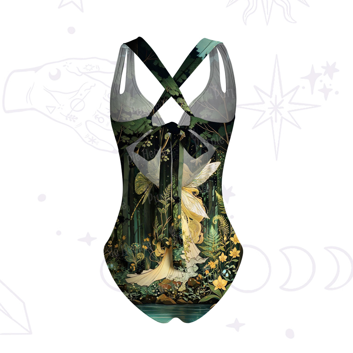 Purplehecate Enchanted Forest Fairy One-Piece Swimsuit