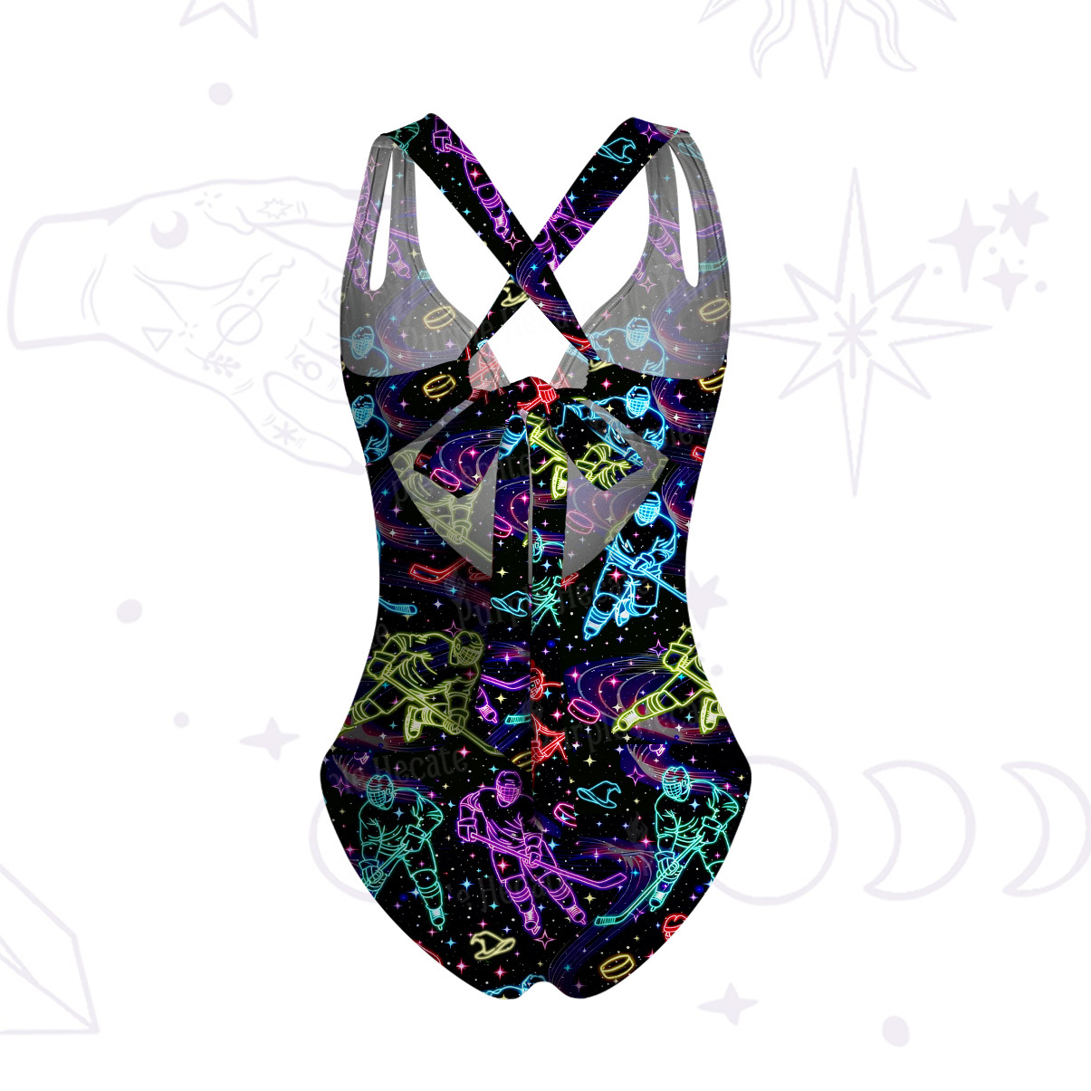 Purplehecate Neon Night Hockey One-Piece Swimsuit
