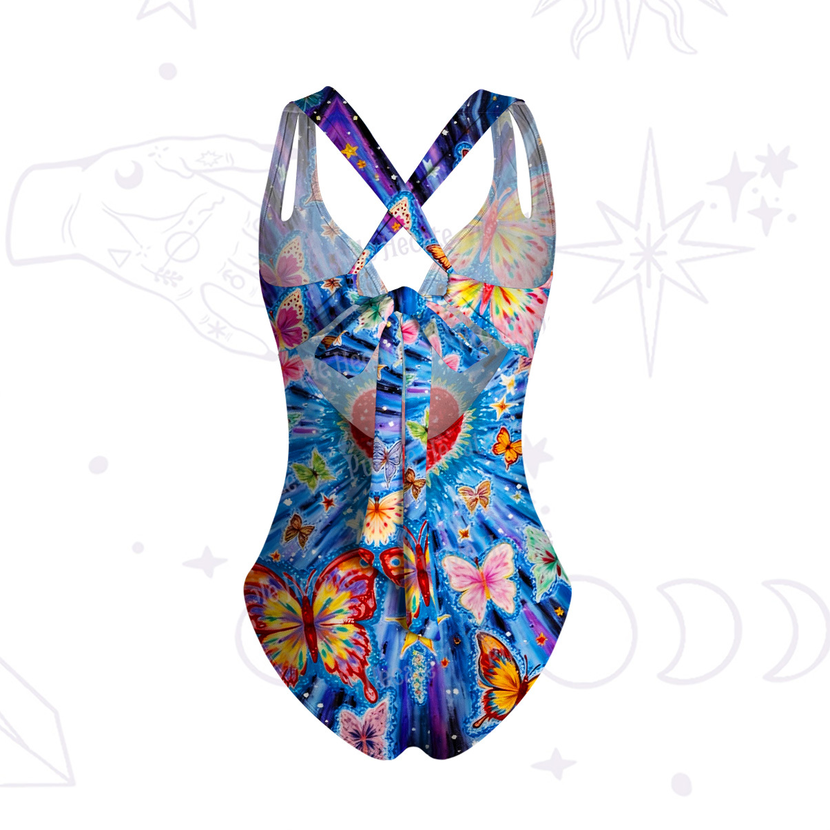 Purplehecate Radiant Heart Butterfly Bloom One-Piece Swimsuit