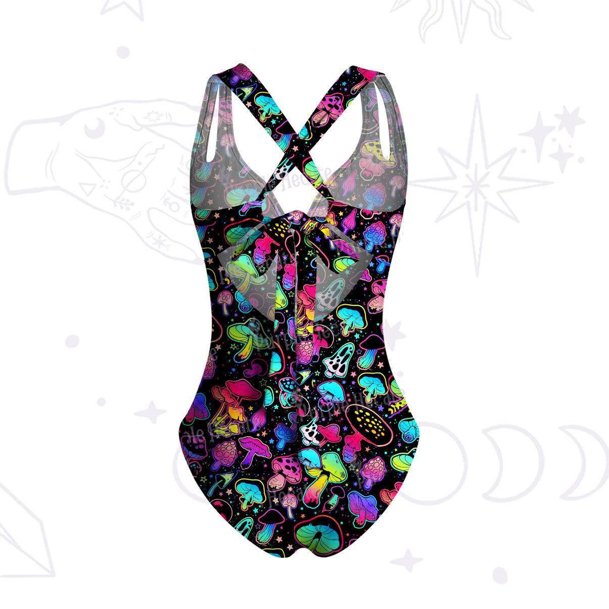 Purplehecate Psychedelic Mushroom Rave One-Piece Swimsuit