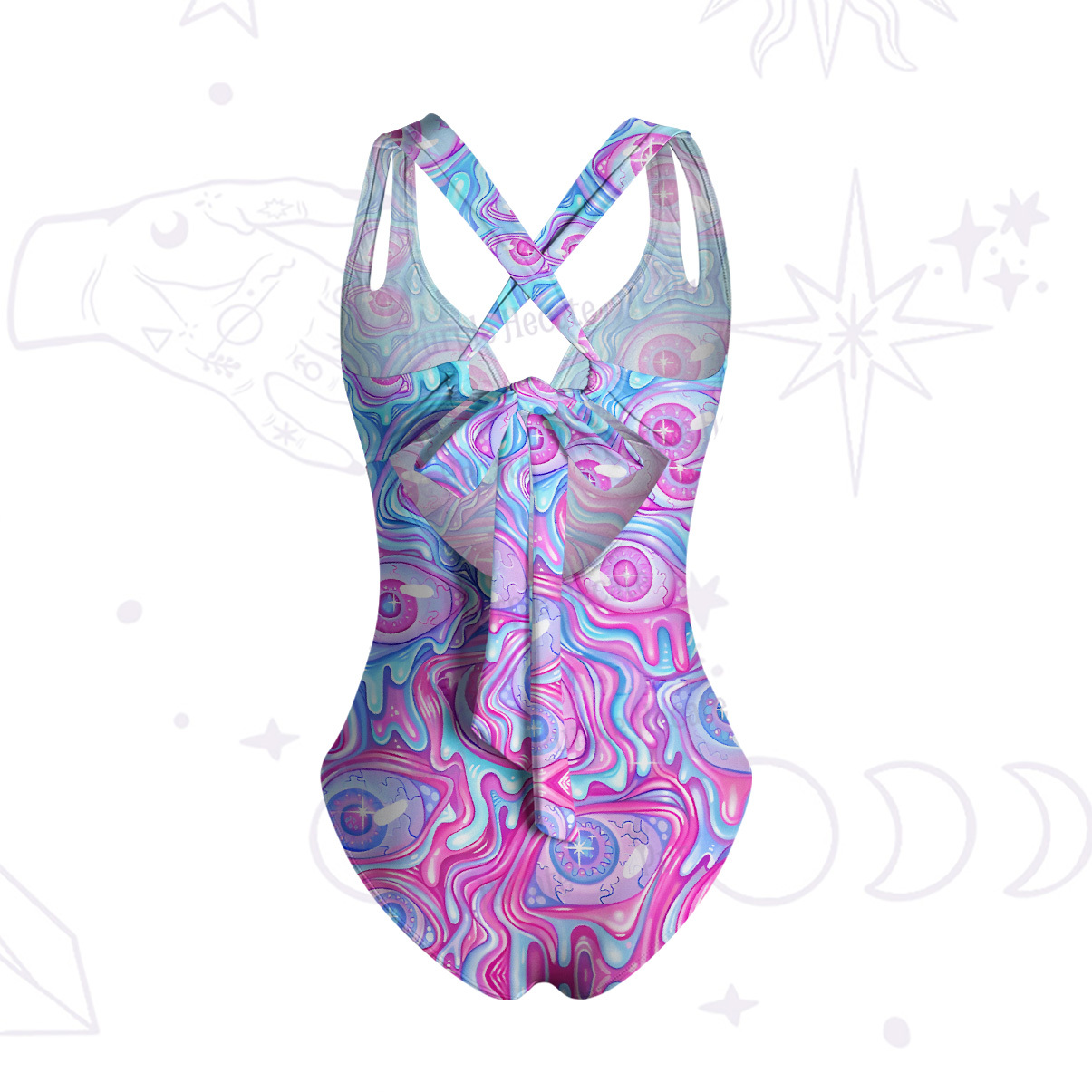 Purplehecate Pastel Flow Ocular One-Piece Swimsuit