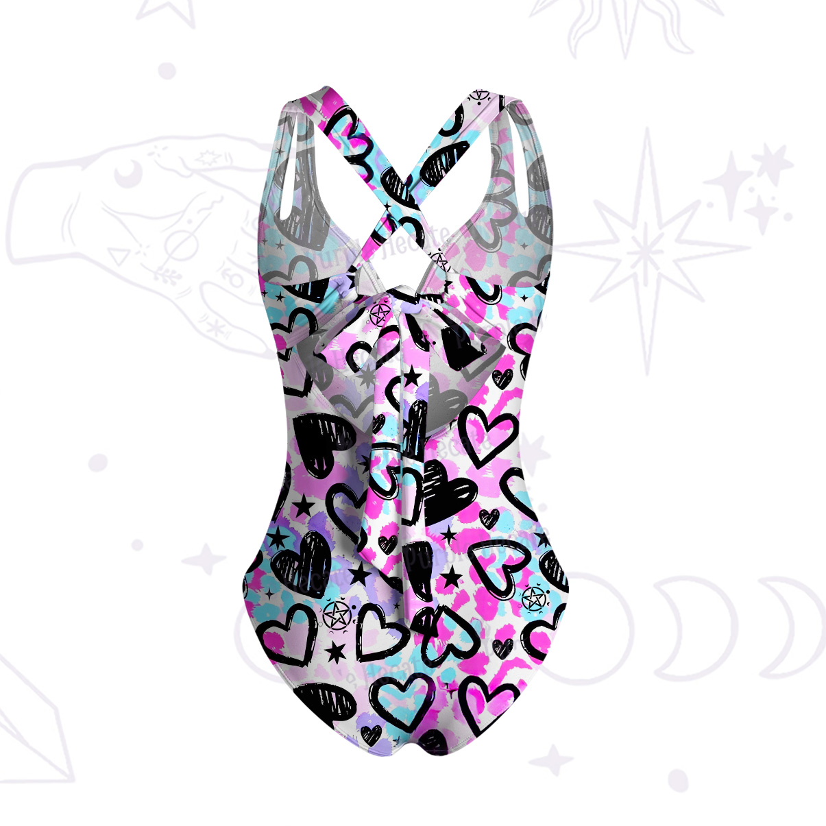 Purplehecate Heartful Magic One-Piece Swimsuit