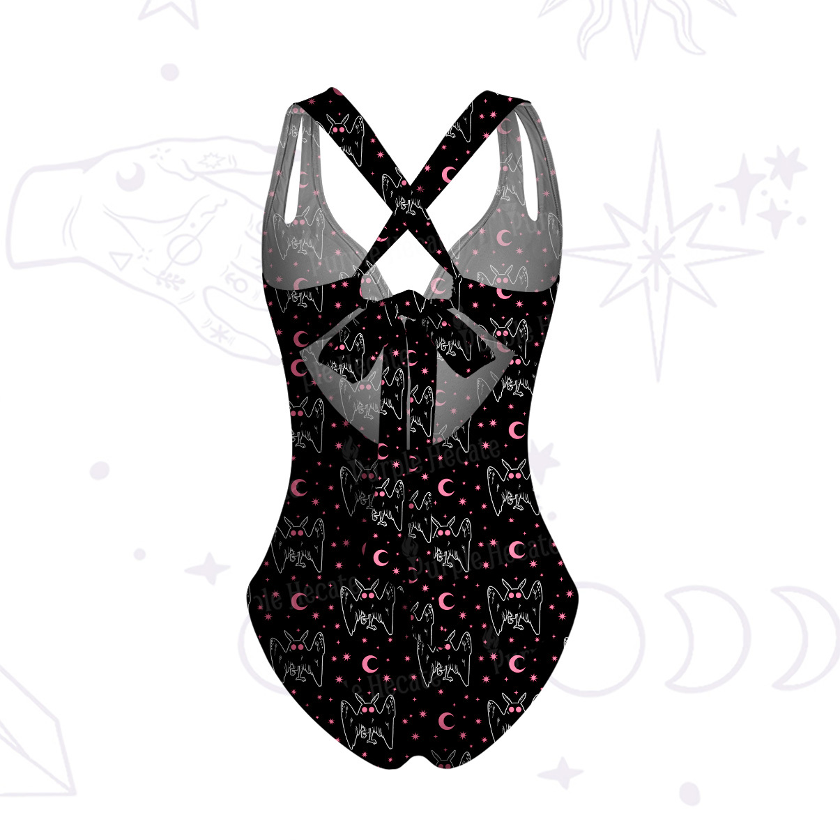 Purplehecate Witchy Mothman Night One-Piece Swimsuit