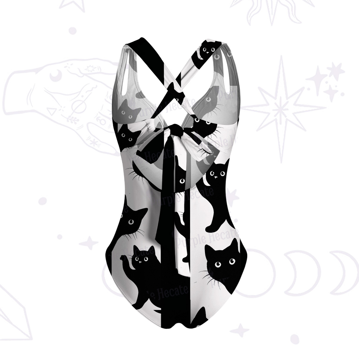 Purplehecate Peekaboo Cats One-Piece Swimsuit