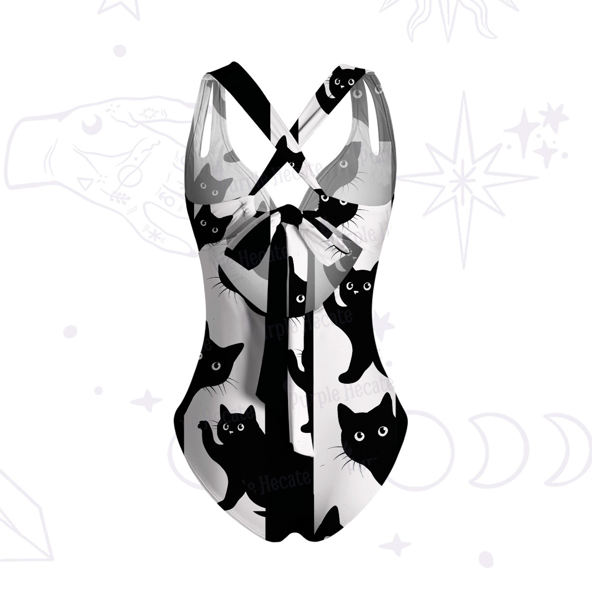 Purplehecate Peekaboo Cats One-Piece Swimsuit