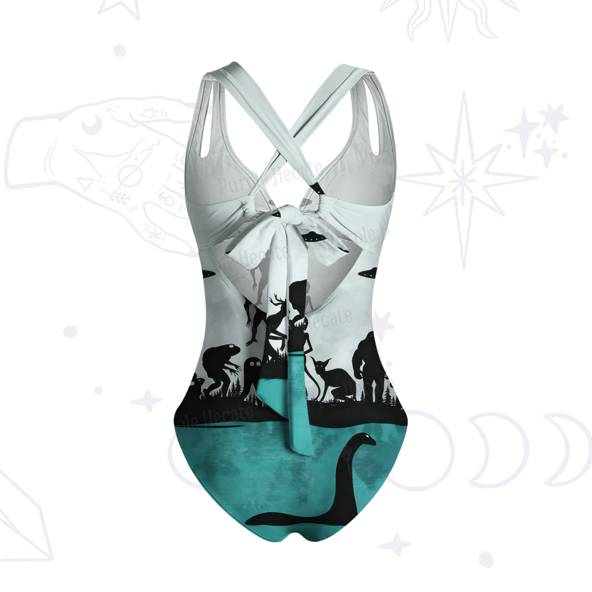 Purplehecate Alien Lake Monster Encounter One-Piece Swimsuit