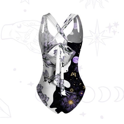 Purplehecate Starlit Cats & Butterflies One-Piece Swimsuit