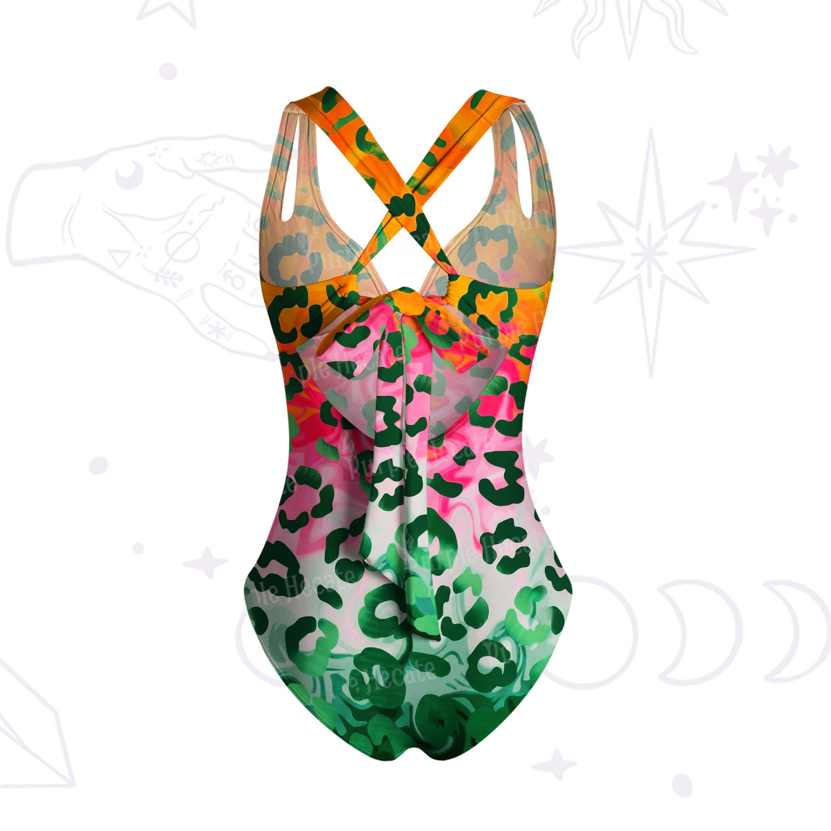 Purplehecate Rainbow Ombre Leopard One-Piece One-Piece Swimsuit