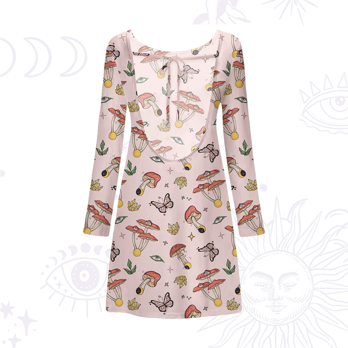 Purplehecate Whimsical Mushroom Beachwear Cover-Up Dress