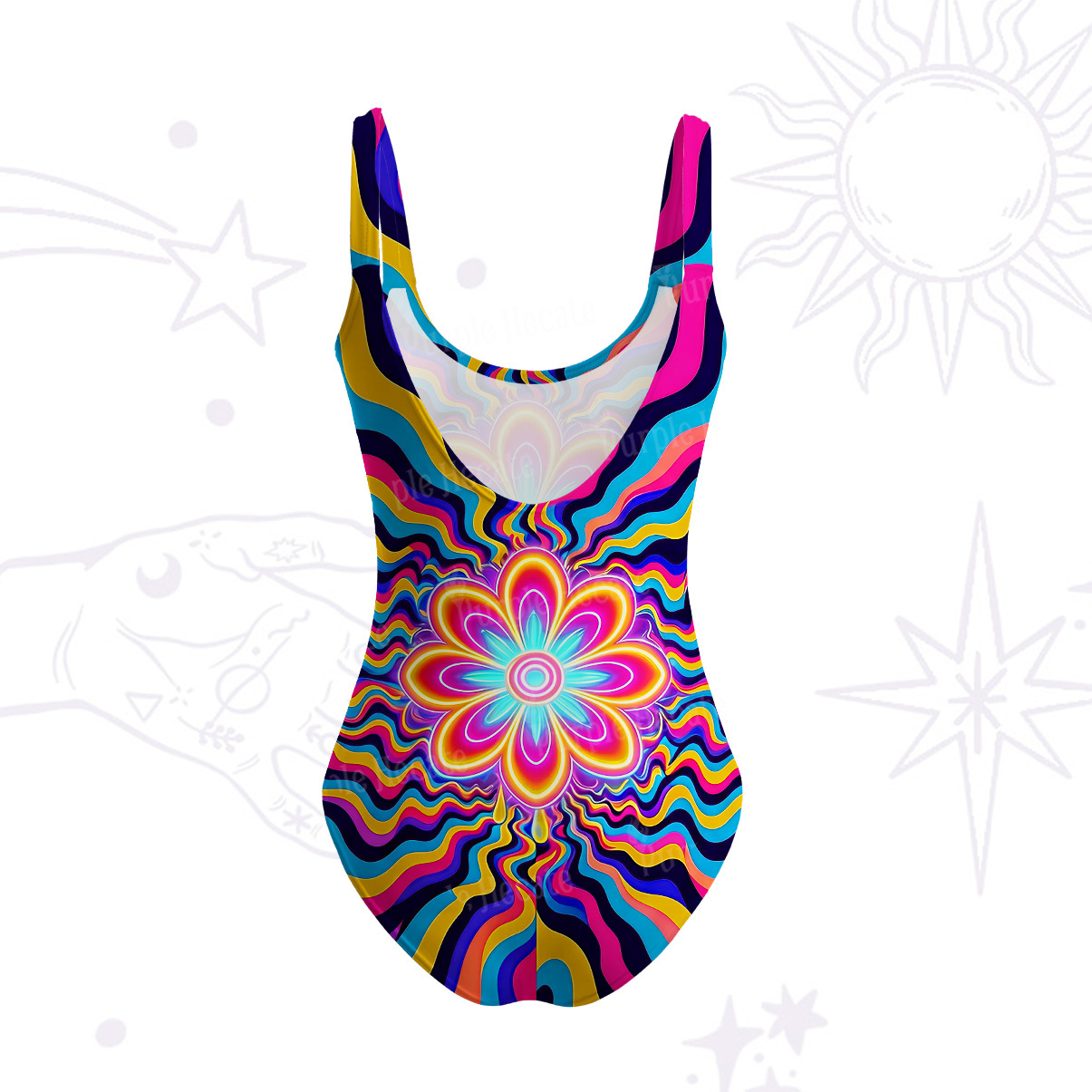 Purplehecate Psychedelic Bloom Tank One Piece Swimsuit