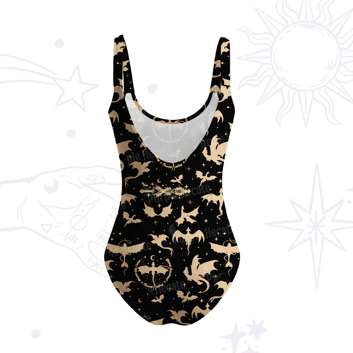 Purplehecate Fantasy Dragon Allover Tank One Piece Swimsuit