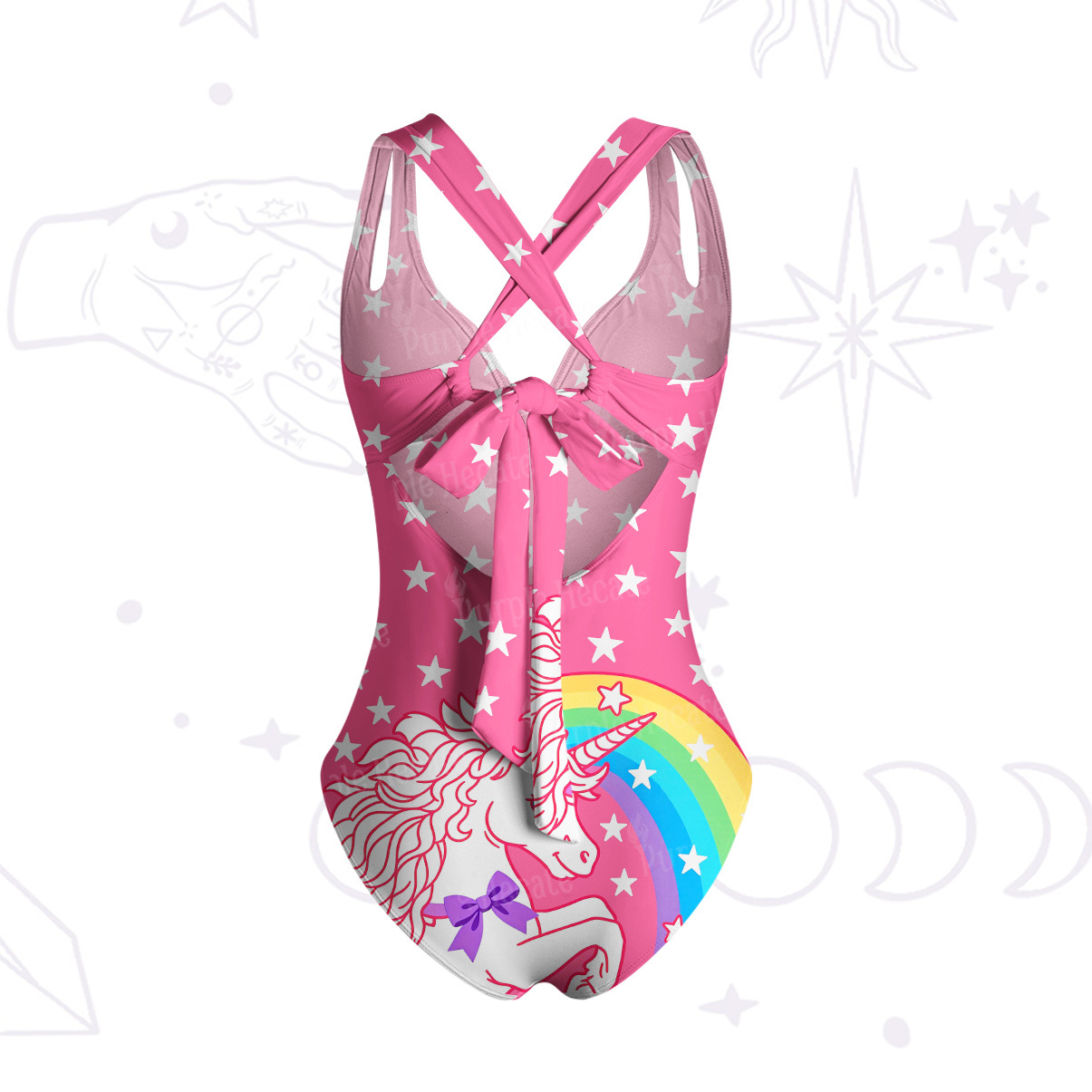Purplehecate Dreamy Rainbow Unicorn One-Piece Swimsuit