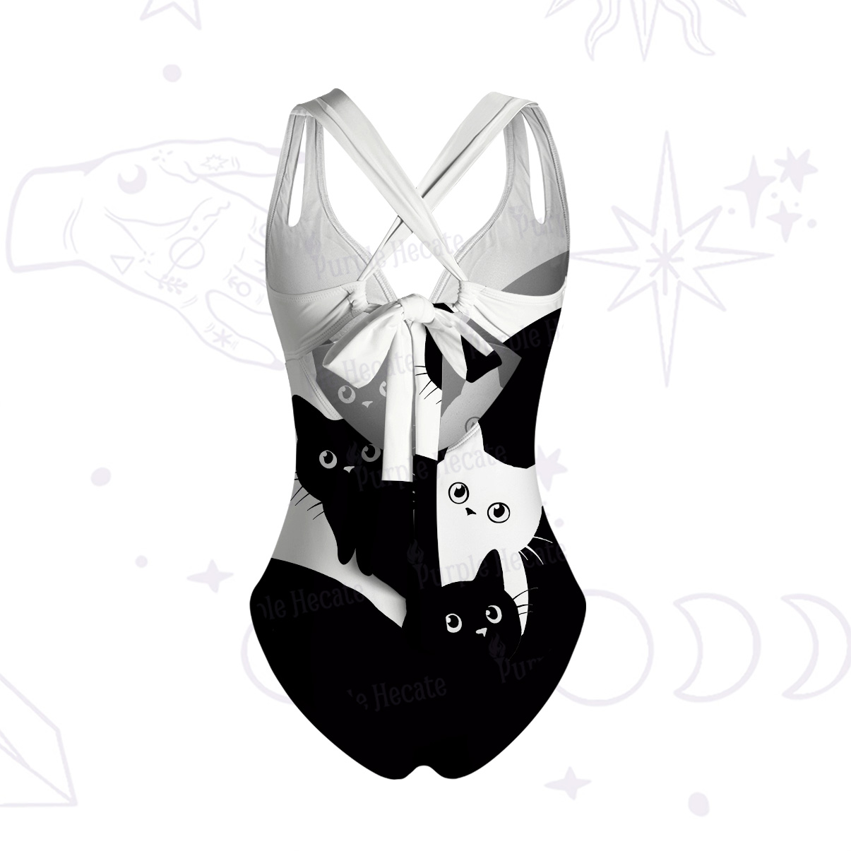 Purplehecate Curious Cats One-Piece Swimsuit