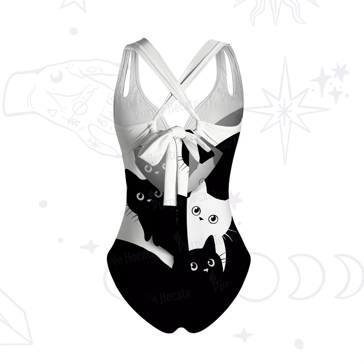 Purplehecate Curious Cats One-Piece Swimsuit